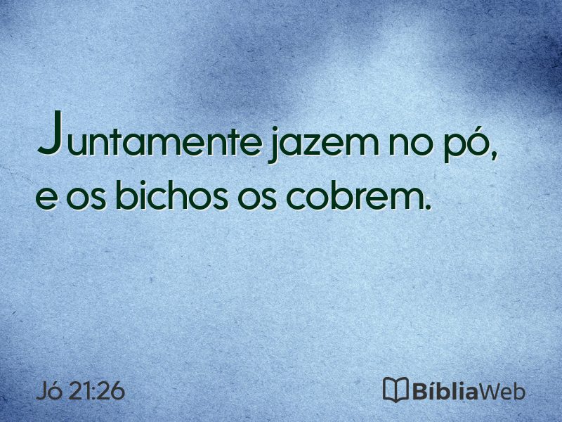 Jó 21:26 em imagem para compartilhar