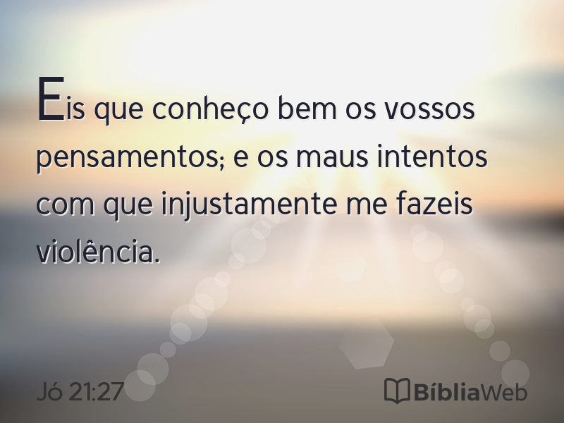 Jó 21:27 em imagem para compartilhar