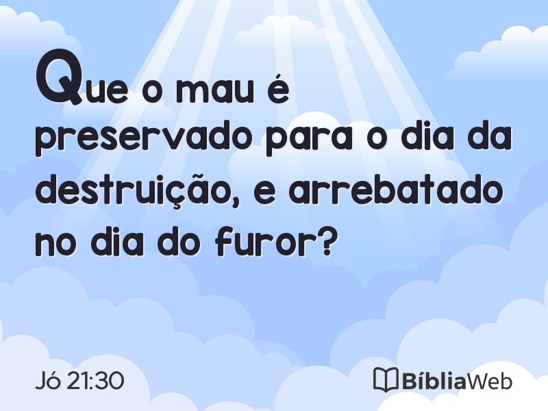 Jó 21:30 em imagem para compartilhar