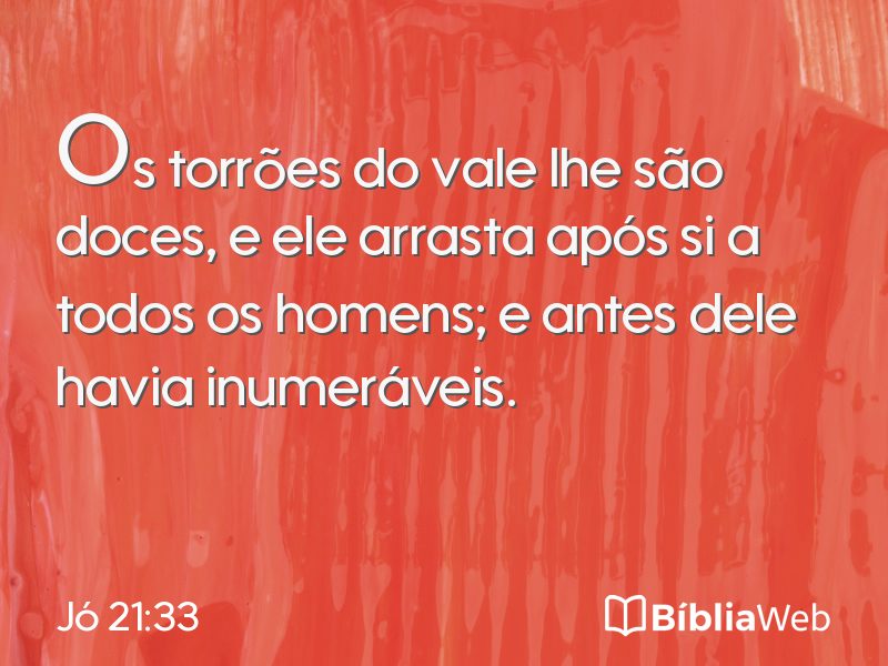 Jó 21:33 em imagem para compartilhar