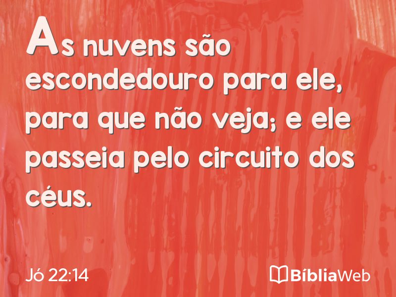 Jó 22:14 em imagem para compartilhar