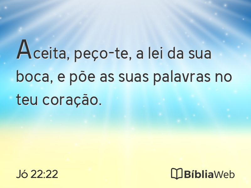Jó 22:22 em imagem para compartilhar