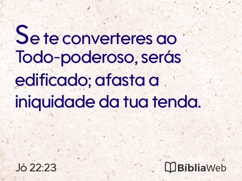 Jó 22:23 em imagem para compartilhar