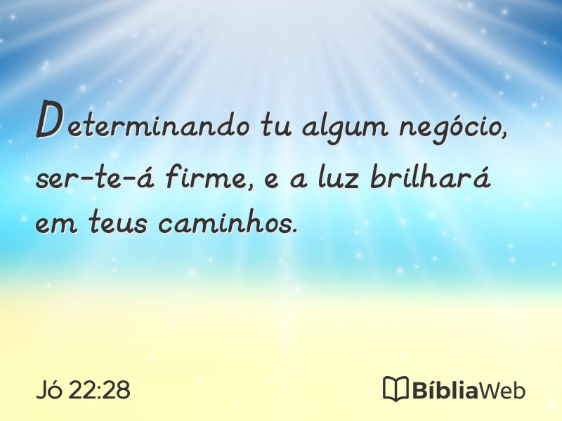 Jó 22:28 em imagem para compartilhar