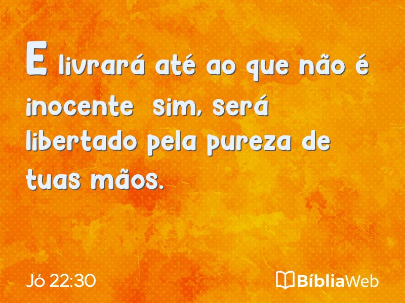 Jó 22:30 em imagem para compartilhar