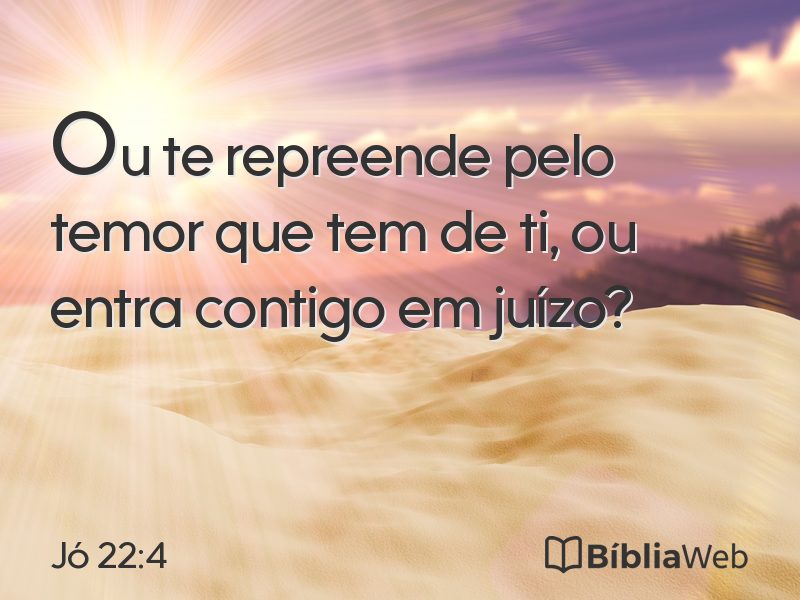 Jó 22:4 em imagem para compartilhar