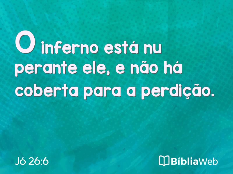 Jó 26:6 em imagem para compartilhar