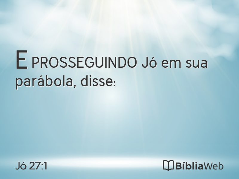Jó 27:1 em imagem para compartilhar
