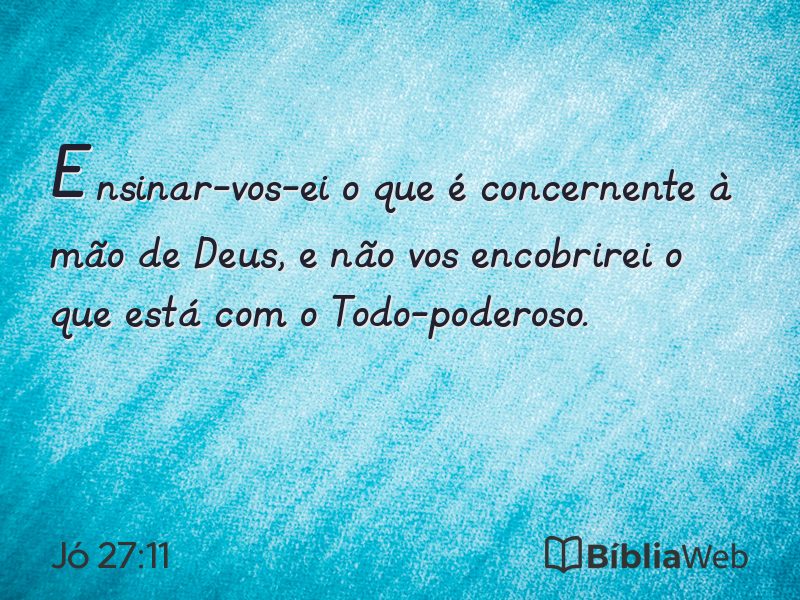 Jó 27:11 em imagem para compartilhar