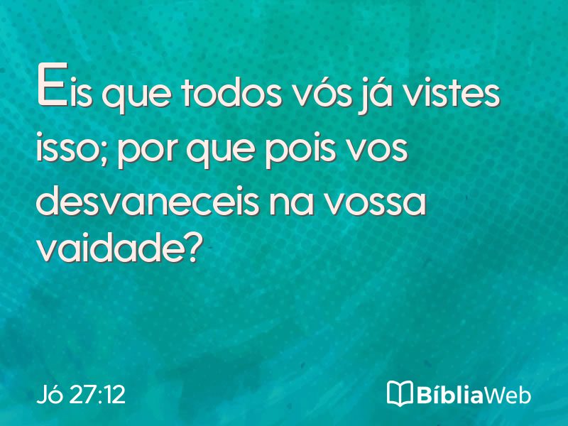 Jó 27:12 em imagem para compartilhar