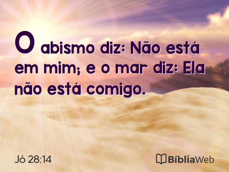 Jó 28:14 em imagem para compartilhar
