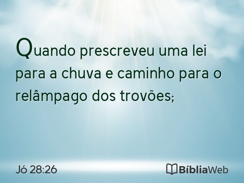Jó 28:26 em imagem para compartilhar
