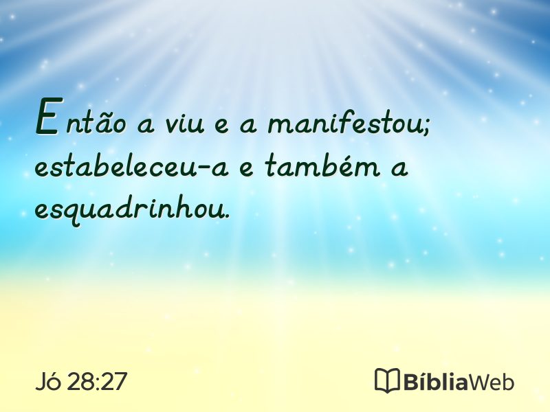 Jó 28:27 em imagem para compartilhar