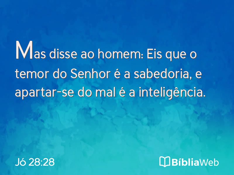 Jó 28:28 em imagem para compartilhar