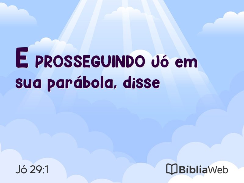 Jó 29:1 em imagem para compartilhar
