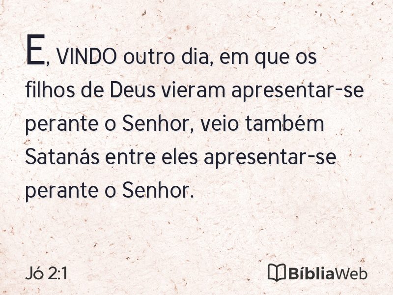 Jó 2:1 em imagem para compartilhar