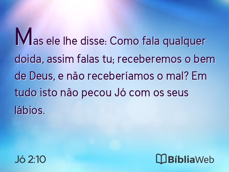 Jó 2:10 em imagem para compartilhar