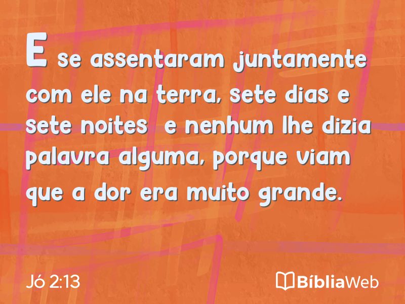 Jó 2:13 em imagem para compartilhar