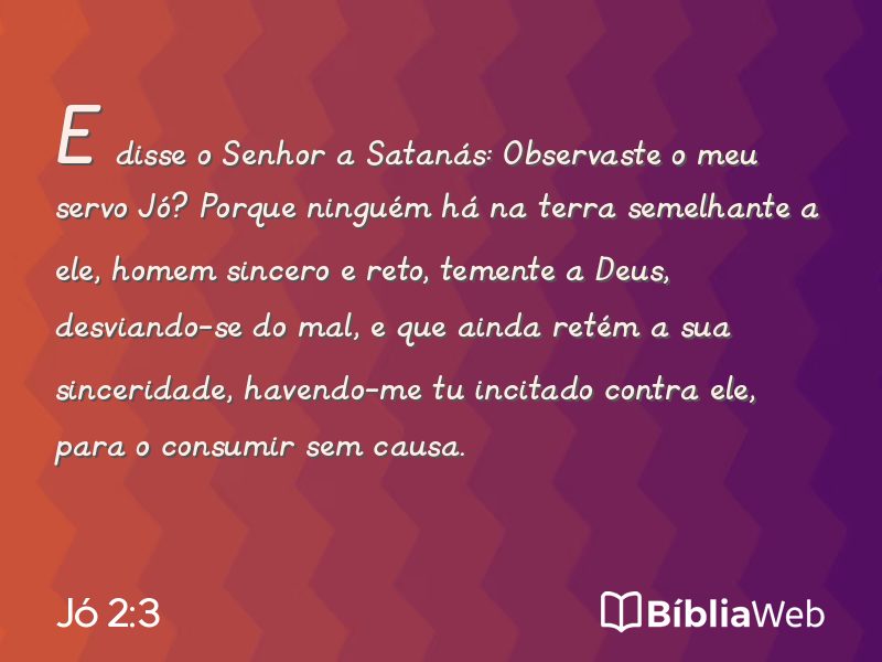 Jó 2:3 em imagem para compartilhar