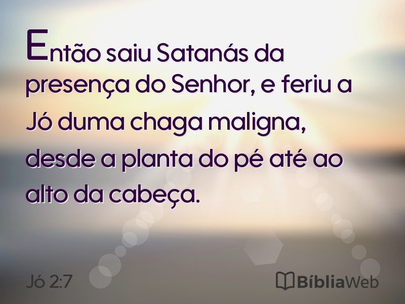 Jó 2:7 em imagem para compartilhar