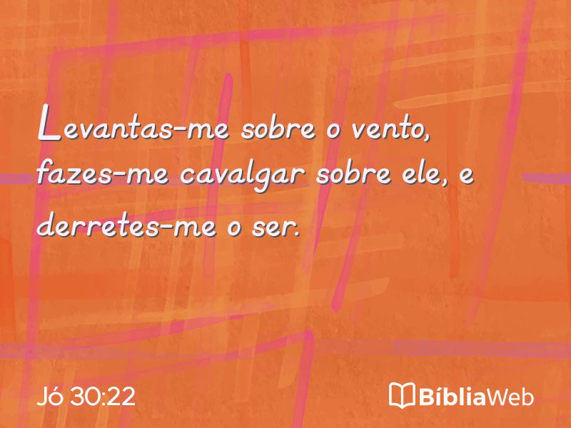 Jó 30:22 em imagem para compartilhar