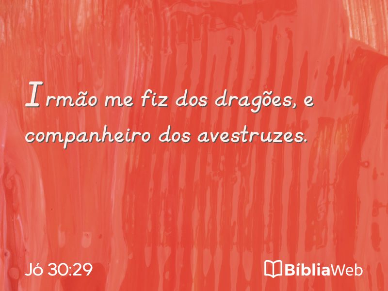 Jó 30:29 em imagem para compartilhar