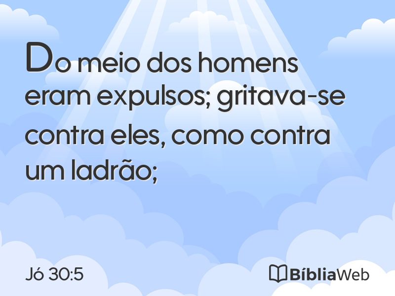 Jó 30:5 em imagem para compartilhar