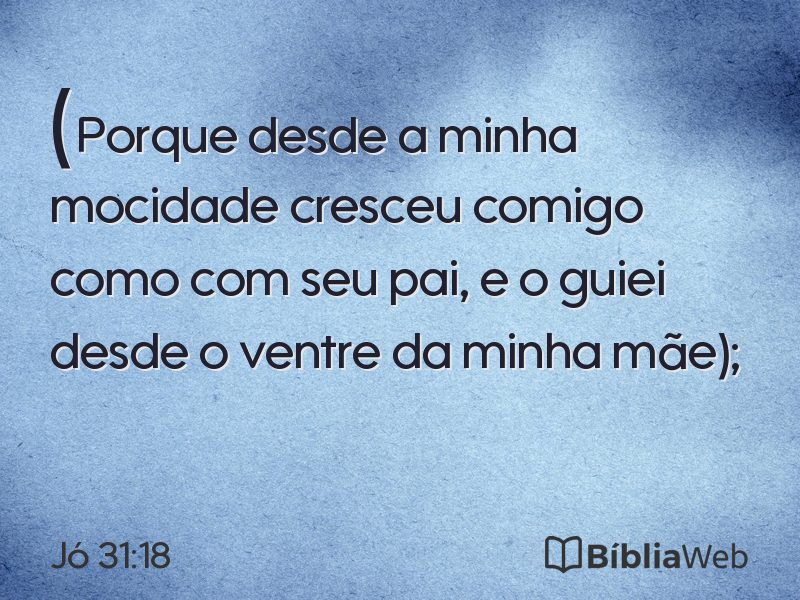 Jó 31:18 em imagem para compartilhar
