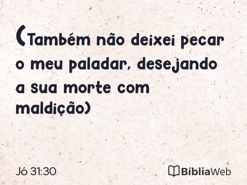 Jó 31:30 em imagem para compartilhar