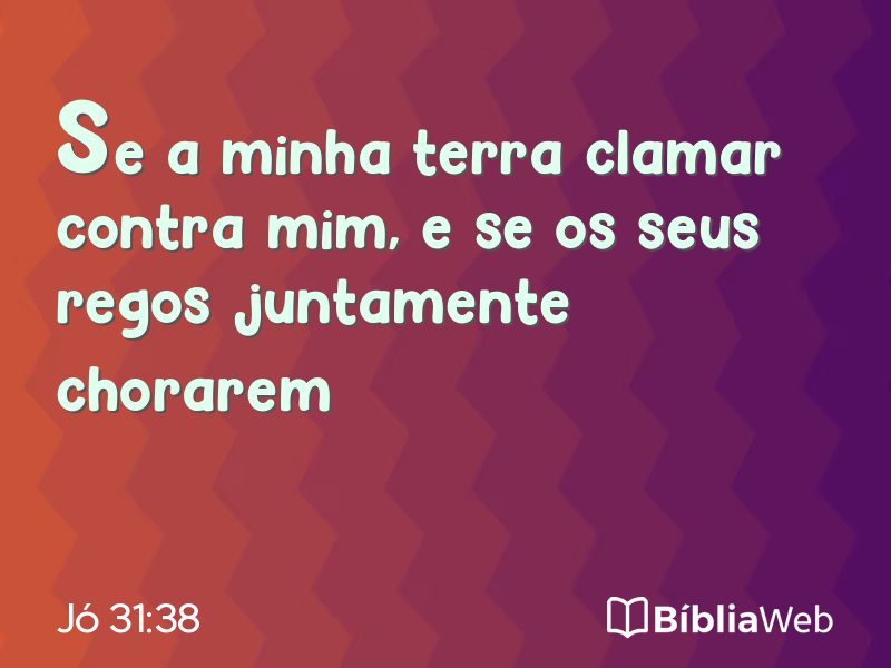 Jó 31:38 em imagem para compartilhar