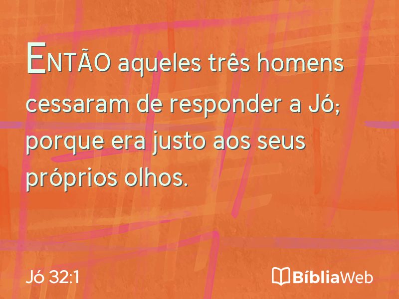 Jó 32:1 em imagem para compartilhar