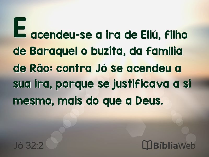 Jó 32:2 em imagem para compartilhar