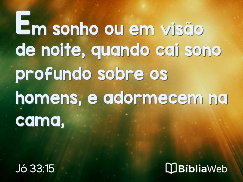 Jó 33:15 em imagem para compartilhar