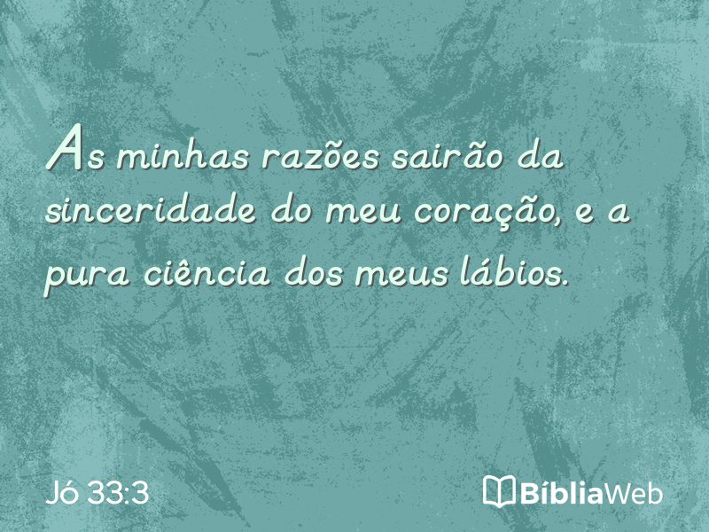 Jó 33:3 em imagem para compartilhar