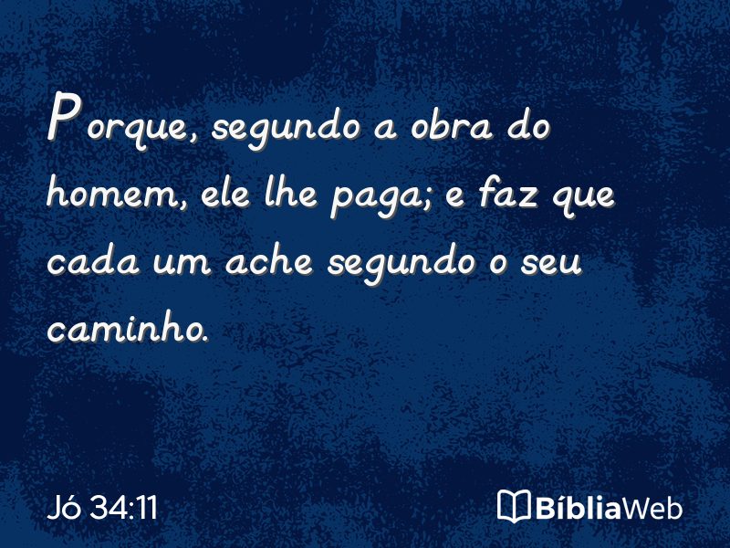 Jó 34:11 em imagem para compartilhar