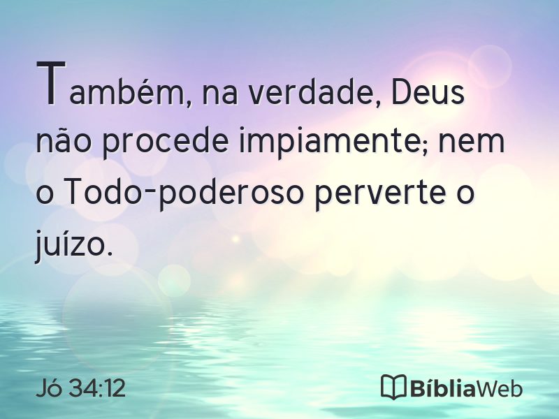 Jó 34:12 em imagem para compartilhar
