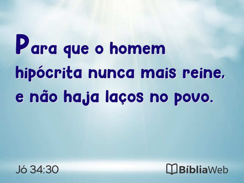 Jó 34:30 em imagem para compartilhar