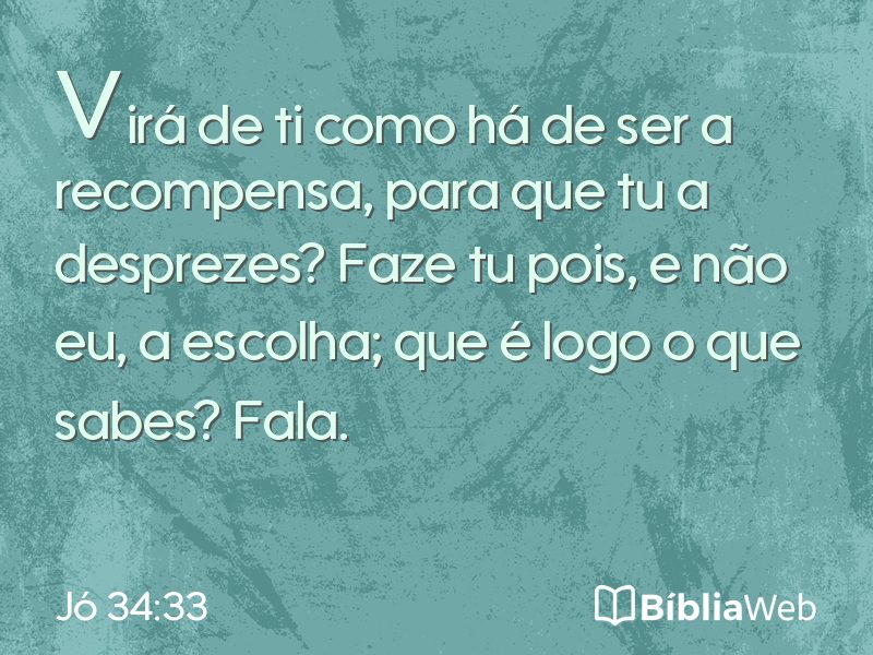 Jó 34:33 em imagem para compartilhar