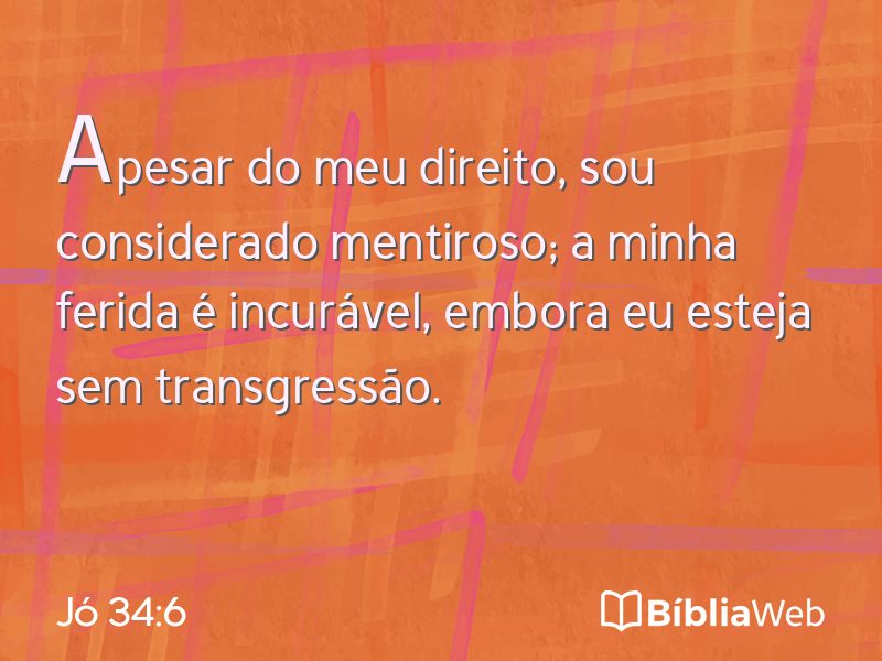 Jó 34:6 em imagem para compartilhar