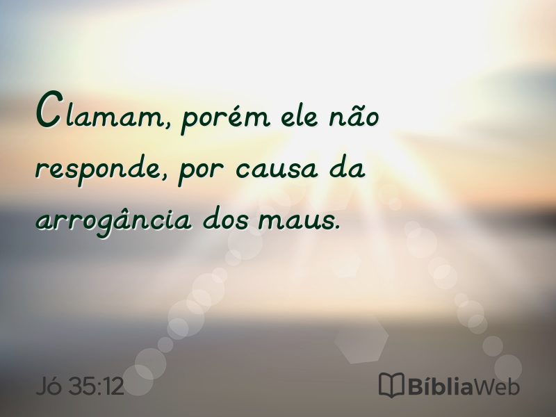 Jó 35:12 em imagem para compartilhar
