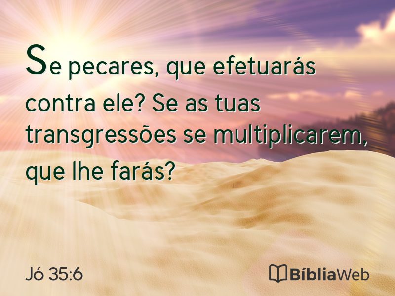 Jó 35:6 em imagem para compartilhar
