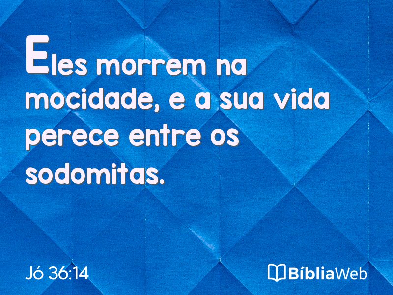 Jó 36:14 em imagem para compartilhar