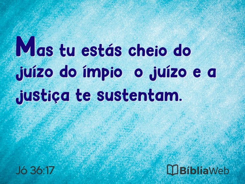 Jó 36:17 em imagem para compartilhar