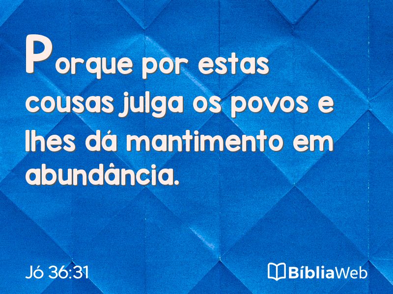 Jó 36:31 em imagem para compartilhar