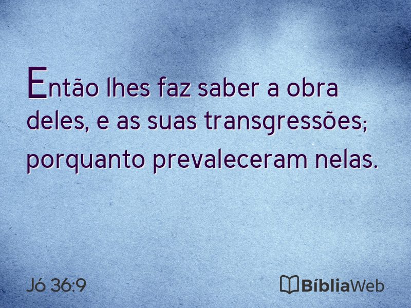 Jó 36:9 em imagem para compartilhar