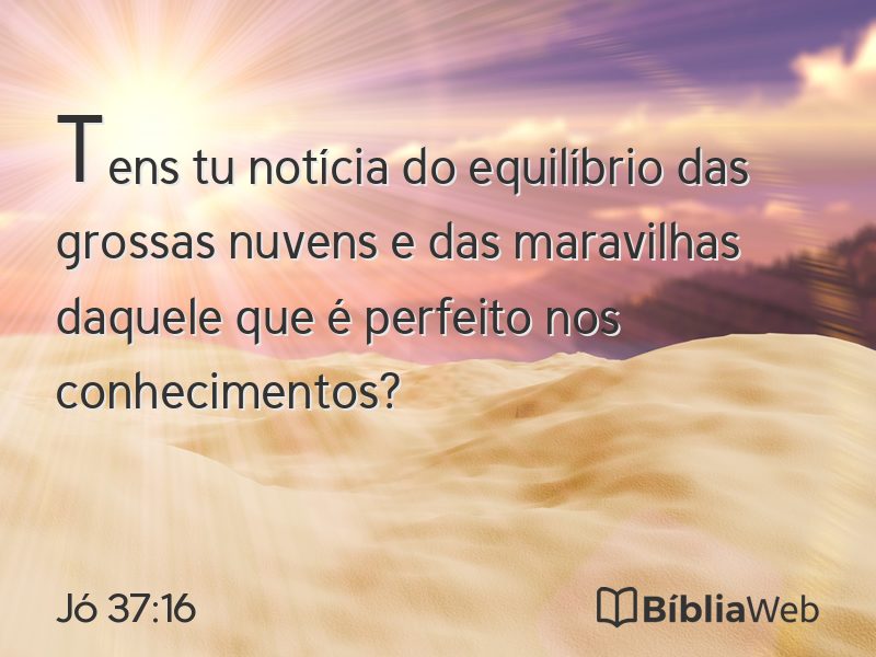 Jó 37:16 em imagem para compartilhar