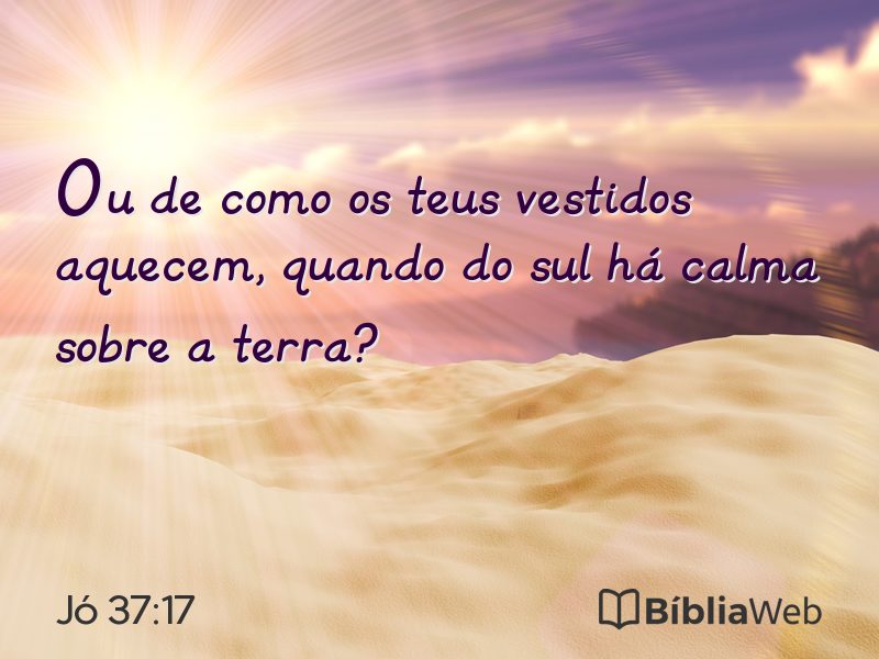Jó 37:17 em imagem para compartilhar