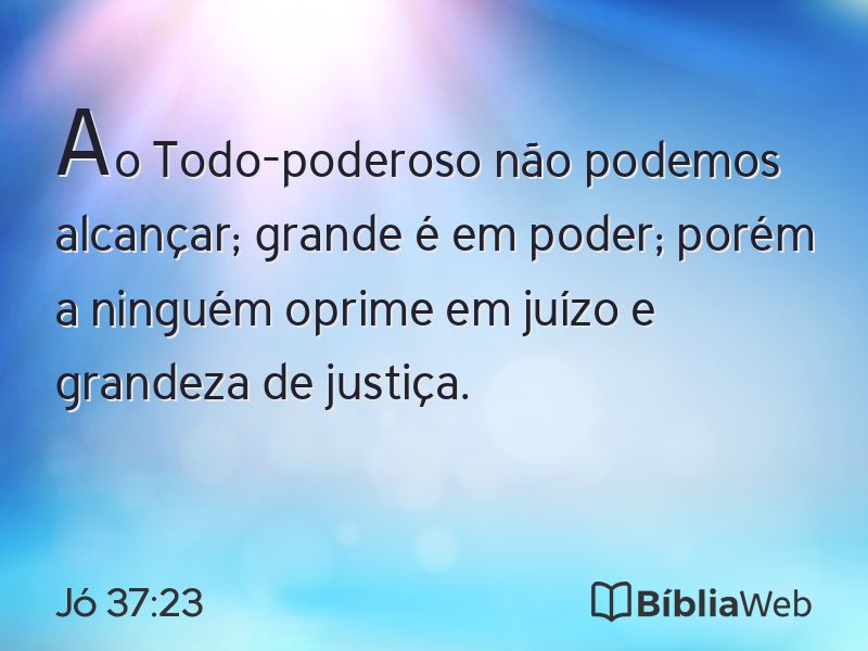 Jó 37:23 em imagem para compartilhar