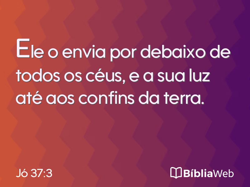 Jó 37:3 em imagem para compartilhar
