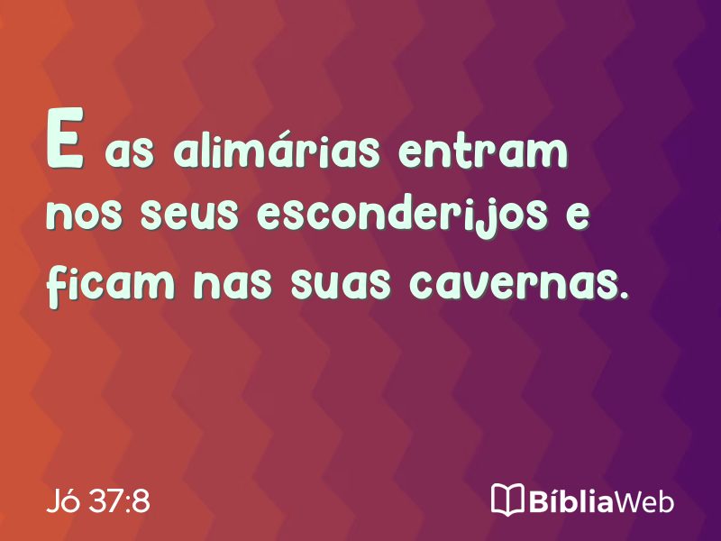 Jó 37:8 em imagem para compartilhar